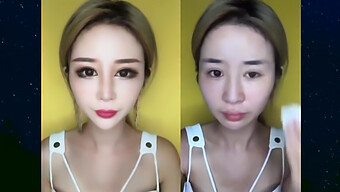 Comparison Of Applying And Removing Makeup