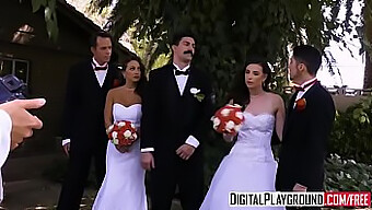 ضيوف الزفاف يجنون الجنون في المشهد الثاني من Wedding Belles على Digitalplayground