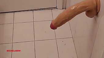 Amateur Masturbates With Penis In The Bathroom