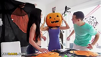 Stepmom Tia Cyrus in a Halloween-themed sexcapade with her stepson