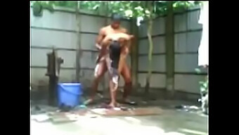 Bengali Housewife Undresses And Stages Encounter With Street Urchin During Outdoor Shower