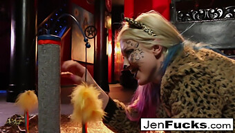 Leya The Feline Gets Assistance From Jen Hexxx In A Milk Enema