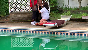 A Married Woman Indulges In Poolside Oral Pleasure With A Black Man, All Caught On Camera