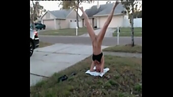 Public Display Of Nudity: A Girl In A Headstand