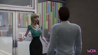 Blonde Secretary Pleases Boss For Promotion - Animated Office Sex