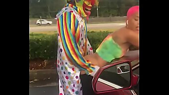 Jasamine Banks Gets Fucked By The Clown In Public During The Day