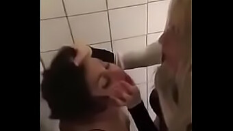 Femdom Mistress Humiliates Friend In Bathroom With Licking And Dominance